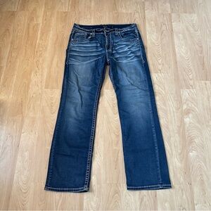 Men's Bootcut Buckle Black Blue Jeans